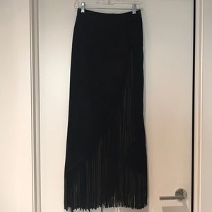 Black suede skirt